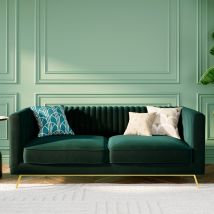 Sofá de 2 plazas en terciopelo verde oscuro - Gatsby - Rendez-Vous Déco