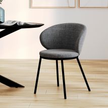 Silla en tejido gris - Angèle - Rendez-Vous Déco