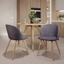 Set aus 2 Stühlen mit dunkelgrauem Stoff und Metallbeinen - Cozy - Rendez-Vous Déco