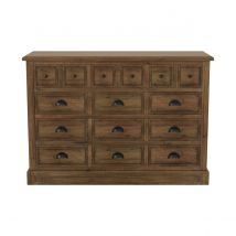 Cómoda de madera reciclada y metal, 15 cajones - Akka - Rendez-Vous Déco