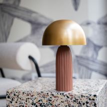 Lámpara de metal terracota y dorado - Joy - Rendez-Vous Déco