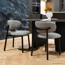 Set aus 2 Stühlen aus dunkelgrauem Stoff mit schwarzen Metallbeinen - Nao - Rendez-Vous Déco