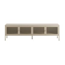Mobile TV in metallo beige 4 porte, 160 cm - Latem - Rendez-vous Déco