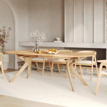 Mesa extensible de madera maciza de hevea clara 6 a 8 personas - Oli - Rendez-Vous Déco
