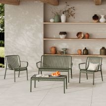 Gartenlounge für 4 Personen aus khakifarbenem Kunststoff - Ivy - Rendez-Vous Déco