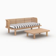Gartenmöbel 2-Sitzer aus gestreiftem grauem Stoff, Sofa - Kilda - Rendez-Vous Déco
