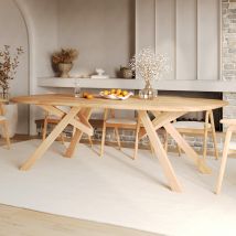 Mesa rectangular de madera maciza de hevea clara 8 personas - Merlin - Rendez-Vous Déco
