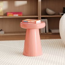 Mesa auxiliar redonda de metal rosa - Adélie - Rendez-Vous Déco