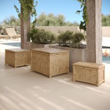 Lot de 3 coffres de jardin en bambou - Vadella - Rendez-Vous Déco