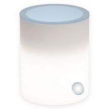 Tavolino basso luminoso tondo 40 cm H 50 in resina con vetro temperato 8 mm Luce Bianca mod. Relax Led