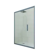 Porta doccia scorrevole 150 CM H 200 Vetro Trasparente Profilo Blu Navy mod. Deco