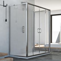 Box Doccia 3 lati 75x130x75 CM H185 trasparente mod. Replay Trio 2 Ante