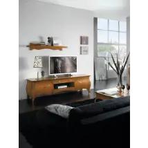 Porta tv bomabato 2 ante arte povera in legno tinta noce 197x53x60 - Mobili 2G
