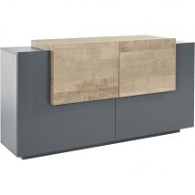 Madia 2 ante 4 cassetti per Soggiorno Moderna 160x40/45x86cm - ZENITH Colore: Antracite