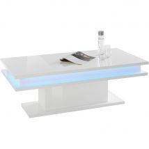Tavolo Da Caff Con Led Di Design 100x55x42cm - EOS Colore: bianco laccato lucido