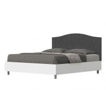 Letto Matrimoniale rivestito in Microfibra - GRACE Dimensione Rete: 160x190, Tipologia Letto: Alzata Doppia, Colore: Grigio