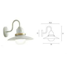 Lampada Parete Applique Esterno Discendente Acciaio Illuminazione Fisher Sovil Colore: Bianco oro