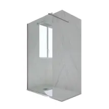 Parete doccia Walk-in da 90 CM H 200 Vetro Trasparente Profilo Lavanda in pvc mod. Kolors
