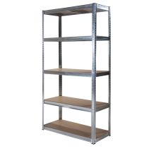 Scaffale in Metallo 5 Ripiani Componibile Zincato Rosso Nero Bianco Verdelook Tonalit: Grigio