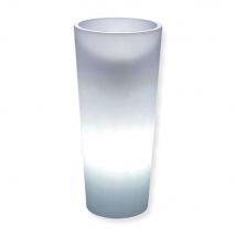 VASO LUMINOSO TONDO cache-pot LED luce bianca ESTERNO alto 85cm Made in Italy