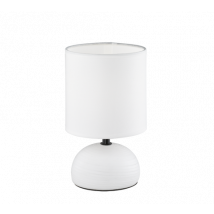 Lampada Tavolo Abat Jour Elegante Ceramica Mezza Sfera Bianca Luci GD Trio