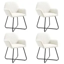 Sedie da Pranzo 4 pz Crema in Tessuto cod mxl 8018