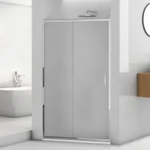 Porta doccia nicchia 140 cm cromato scorrevole con vetro stampato Tay