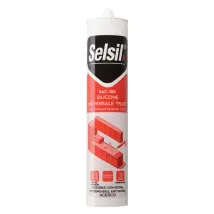 SILICONE ACETICO UNIVERSALE 'SAC 100' trasparente ml 280- 25 pezzi - SELSIL