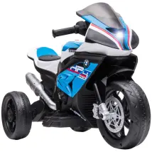 EasyComfort Moto per Bambini 18-60 Mesi Modello BMW HP4 con Fari, Musica e Pedali, in PP e Metallo, 82.5x42x54 cm, Blu