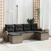 Set di divani con cuscino 6 pcs Grigio polyrattan 3354818