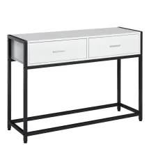Consolle Fissa 120x34x81 cm in Truciolare e Acciaio Bianco e Nero