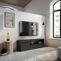 Mobile TV Soggiorno, 150x35x45cm, Per TV fino a 65", Mobile Soggiorno, Nero RF2481