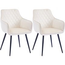 Set 2 Sedie da Pranzo in Velluto Beige Ergonomica Poltrona Sedia da Ufficio Casa