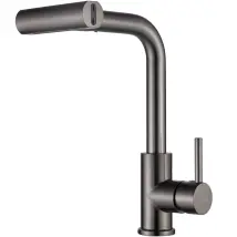 Rubinetto cucina color Graphite 5 in 1 con bocca estraibile multifunzione – 4 flussi, aeratore Z-flow e design moderno