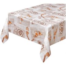 Tovaglia Cucina Antimacchia Plastificata 140x220 Cm Cerata Copritavolo Legno Bianco Shabby Chic
