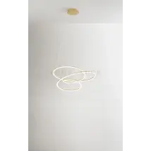 Sospensione in alluminio colore oro opaco Spira LED 96W 3000K 5500Lm dimmerabile