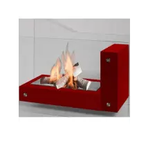 APO L GLASS - Biocamino da pavimento freestanding colori vari colore Rosso
