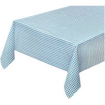 Tovaglia Cucina Antimacchia Plastificata 140x450 Cm Cerata Felpata CopriTavolo Quadretti Blu