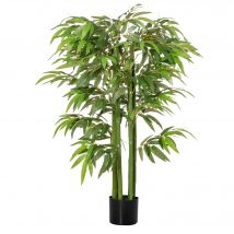 EasyComfort Pianta Finta Bamb in Vaso Realistico con 780 Foglie per Interno ed Esterno 140cm