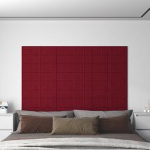 Pannelli Murali 12 pz Rosso Vino 60x30 cm in Velluto 2,16 m