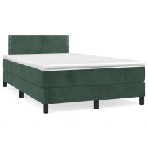 Giroletto a Molle con Materasso Verde Scuro 120x190 cm Velluto 3269834