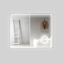 Specchio 5mm rettangolare smussato cornice led interruttore touch lente *** misure 90x70 cm, tonalit dimmerabile 27...