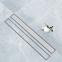 Canalina doccia a pavimento 40cm con panello piastrellabile in acciaio inox AICA ITALY scarico doccia 2-in-1 spazzolato