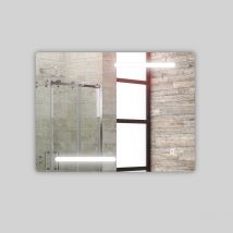 Specchio 5 mm rettangolare decorazione led interruttore touch alluminio *** misure 90x70 cm, tonalit standard 6000-...