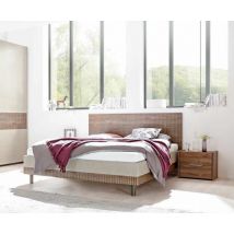 Letto matrimoniale moderno King Size, finitura Noce Scuro Serigrafato, ZLCLETWODN