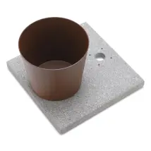 Base con Vaschetta per Fontane con Ghiera Piccola 40x40x5 cm in Cemento Belfer 42/BSE/4 Ruggine