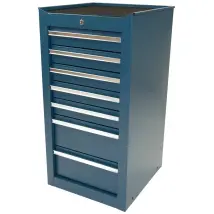 Mobiletto portautensili blu, stretto, 7 cassetti