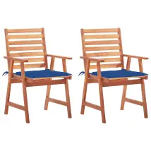 Sedie da Pranzo da Esterni con Cuscini 2 pz Massello di Acacia cod mxl 8115
