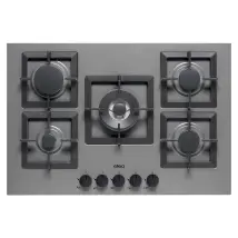 Piani cottura da incasso elleci Plano 75 TCC 5 fuochi Metaltek 73 Grigio Titanium PMSP75173CS