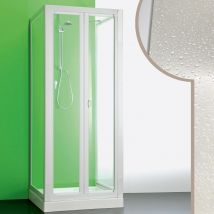 Box doccia 3 lati 75x90x75 CM in Acrilico mod. Saturno con apertura a libro